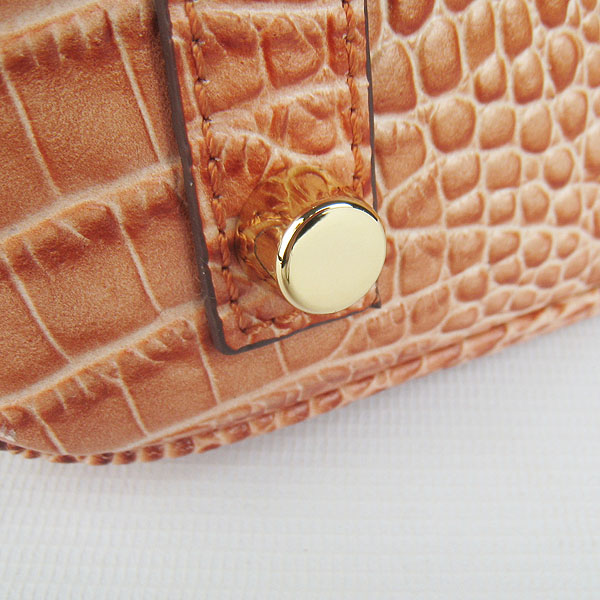 Replica Hermes Birkin 30CM Crocodile Head Veins Bag Orange 6088 On Sale - Click Image to Close